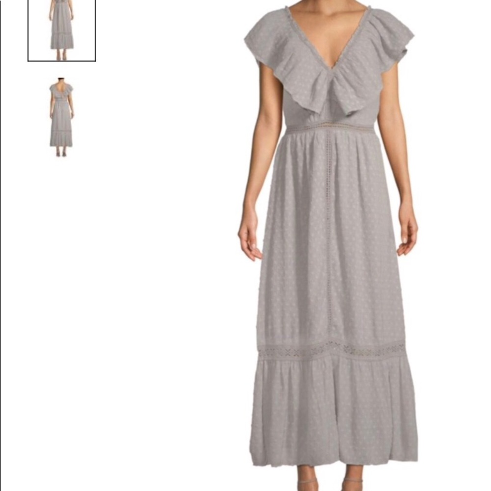 J.O.A. Ruffled Lace-trim Dress